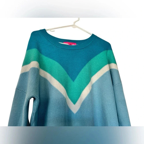 Lilly Pulitzer Rivka Sweater - Ravello Blue Chevron StripeSize XL - Picture 12 of 15